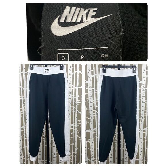 Nike Air High Rise Slim Fit Joggers sz S Black, White, Light Grey - Picture 1 of 12